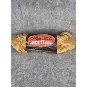 Vintage Malina Acrilan Yarn 205 Pineapple‎ Yellow Dupont Orlon Acrylic  1.3 oz.